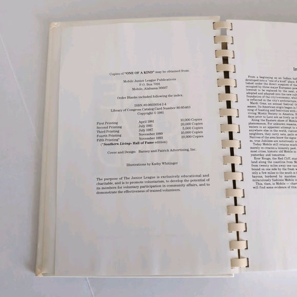 One of a Kind Recipes from the Junior League of Mobile Alabama Cookbook - Picture 5 of 12